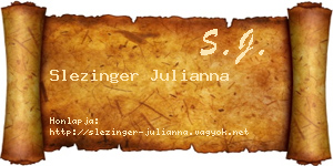 Slezinger Julianna névjegykártya